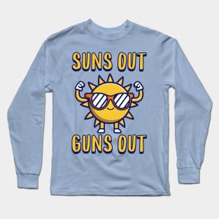 Suns Out Guns Out! Funny Sun Cartoon Long Sleeve T-Shirt